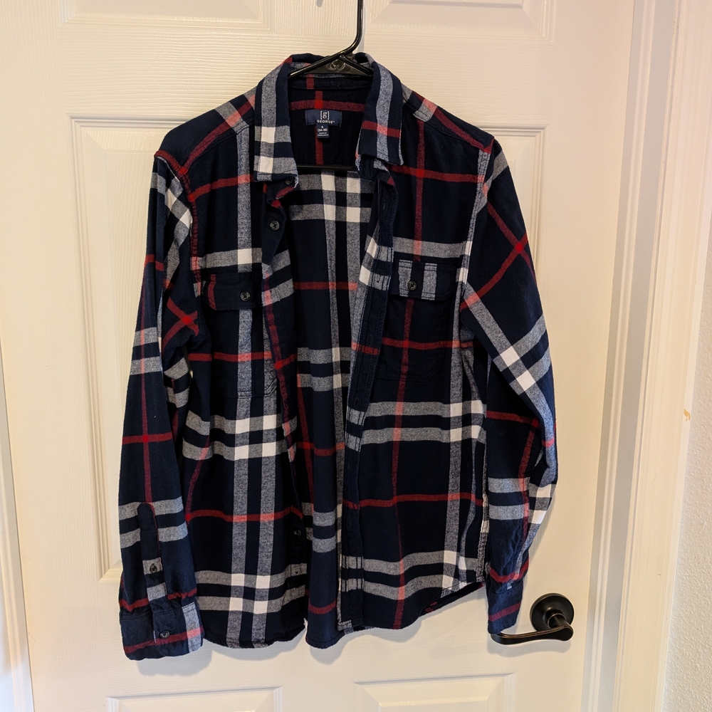 George Blue and Red Checkered Shirt
